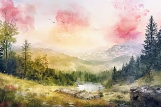 paint landscapes in watercolor