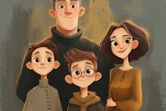draw a realistic family or group portrait from a photo