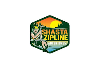 design outdoor an adventure park logo with zip line