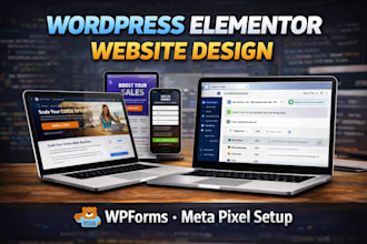 build wordpress elementor website, wpforms  contact form, meta pixel setup