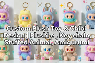 custom plush toy chibi design plushie keychain stuffed animal amigurumi