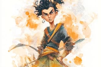 create unique watercolor character illustration