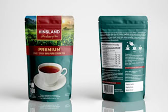 design food packaging, food label, coffee bag label, pouch or box packaging