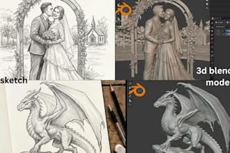 convert your 2d image sketch photo to stl, 2d to 3d model for 3d printing