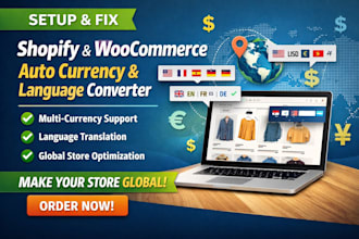 setup fix shopify woocommerce store auto currency language converter translator
