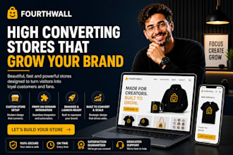 design fourth wall website and setup fourthwall merch store