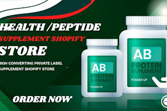 build health supplement website nutraceutical peptide supplement shopify store
