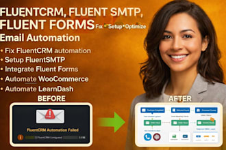 setup fix fluentcrm fluent SMTP fluent crm fluent form email automation expert