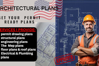 draw architectural floor plan mep adu, permit drawings, structural and site plan