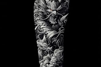 design custom realistic sleeve tattoo design, sleeve tattoo
