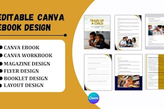 design canva ebook workbook  journal design worksheet canva magazine canva book