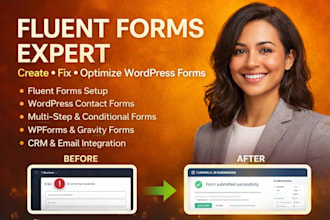 create or fix fluent forms wpforms gravity forms wordpress contact form