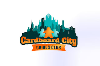 create aesthetics club logo for cardboard city games club
