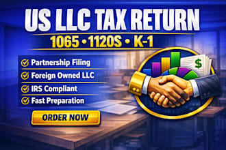 prepare and efile us llc, partnership and s corp tax returns 1065 1120s with k1