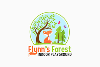 do amazing logo for flynn the fox his new forest playground