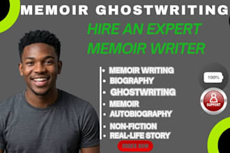 ghostwrite fiction book, memoir, autobiography, nonfiction book, proofreading