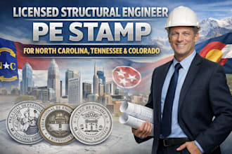 licensed structural engineer, pe stamp for north carolina, tennessee, colorado