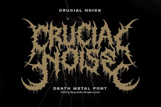 design a chaotic noise metal logo for your band