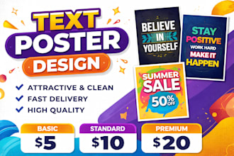create creative text posters for social media and business