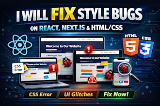 fix style bugs on react, nextjs or simple HTML CSS website