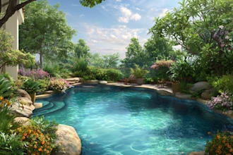design home garden,pool,patio, villa landscape