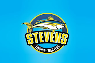 design monogram classic logo for a charter fishing business