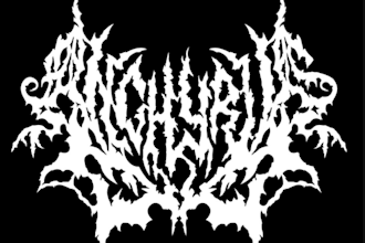 design a brutal blackened death metal logo for your band