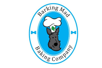 make amazing animal logo for barking mad baking company