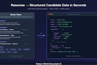 parse resumes into a spreadsheet with screening columns