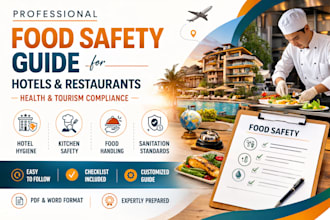 create a professional food safety and hygiene guide for hotels and restaurants