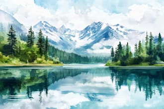 paint landscapes in watercolor