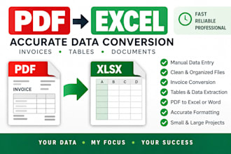 convert PDF invoices and data into excel accurately
