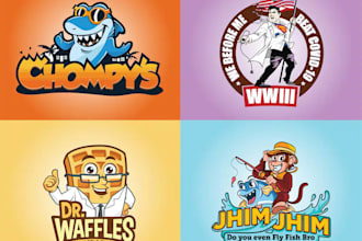 design unique mascot, character, cartoon logo design