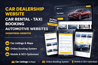 design automotive car dealership website car rental taxi booking wordpress site