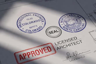 licensed architect structural engineering pe stamp in colorado north carolina