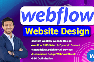 design or develop webflow website, figma to webflow,  landing page expert