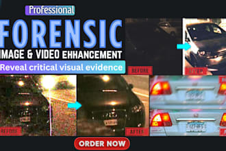 do forensic image, video enhancement, plate number recovery, detailed analysis