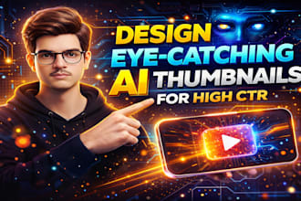 design eye catching ai youtube thumbnails for high CTR