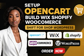 setup opencart build wix shopify woocomerce shift for shop wordpress elementor