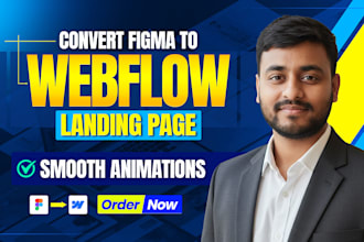 convert figma to a webflow landing page with animations
