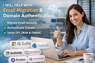 email migration domain authentication on gsuite outlook godaddy zimbra hostinger