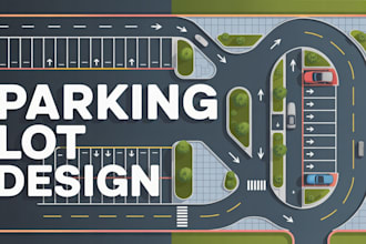 design parking lot layout, site plan, driveway plan and vehicle flow