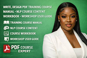write, design pdf training course manual, nlp, workshop, workbook, user guide
