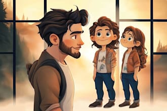 do a professional couple character for profile picture