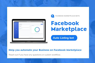 create automated facebook messenger bot, marketplace bot, instagram api bot