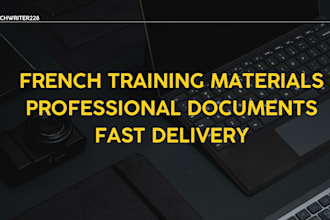 french training material and professional documents creation