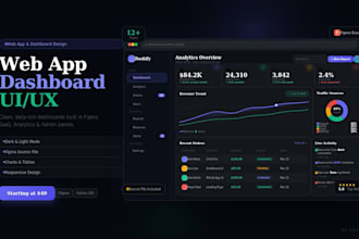 design a clean web app dashboard UI in figma