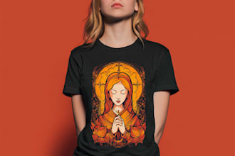 draw custom christian religious jesus t shirt design