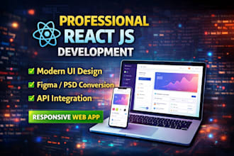 build responsive react js website or frontend web app with modern UI