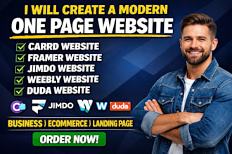 create onepage jimdo carrd framer weebly duda ecommerce business website design